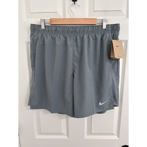 Nike Challenger Running Shorts Mens Large Gray Dri-Fit Lined Track Hiking Active - Picture 1 of 9
